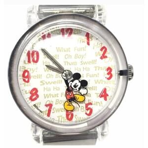 Disney Mickey Mouse Clear Case Watch Mickey Seconds Hand